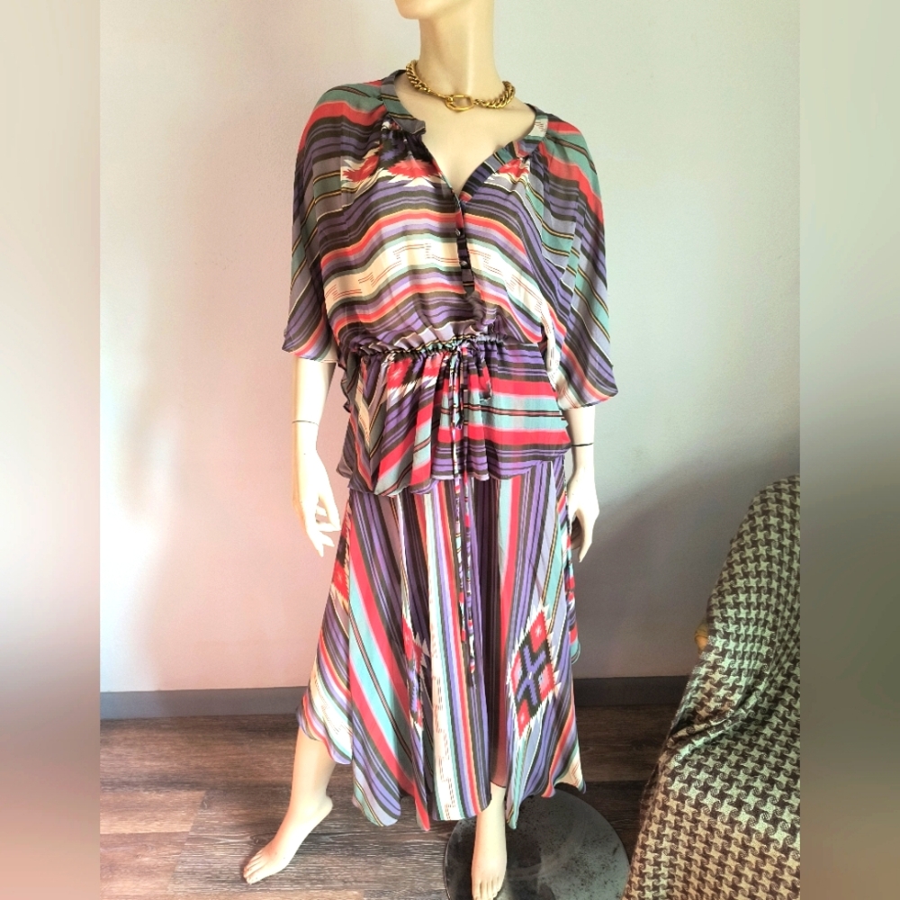 Tasha Polizzi Colorful Striped 2 Pc Skirt Set